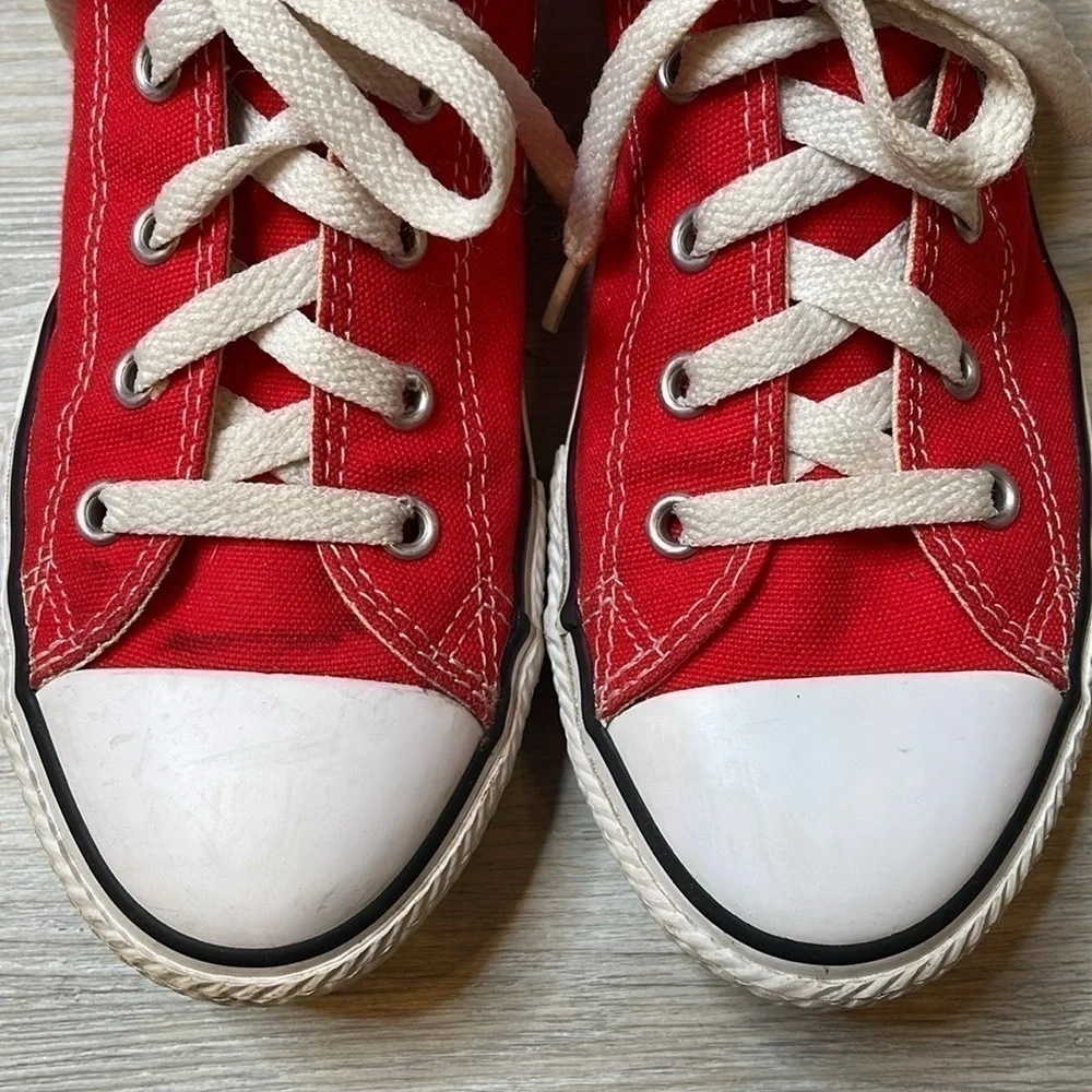 Youth Red Converse All Star Unisex Sneakers Size 3